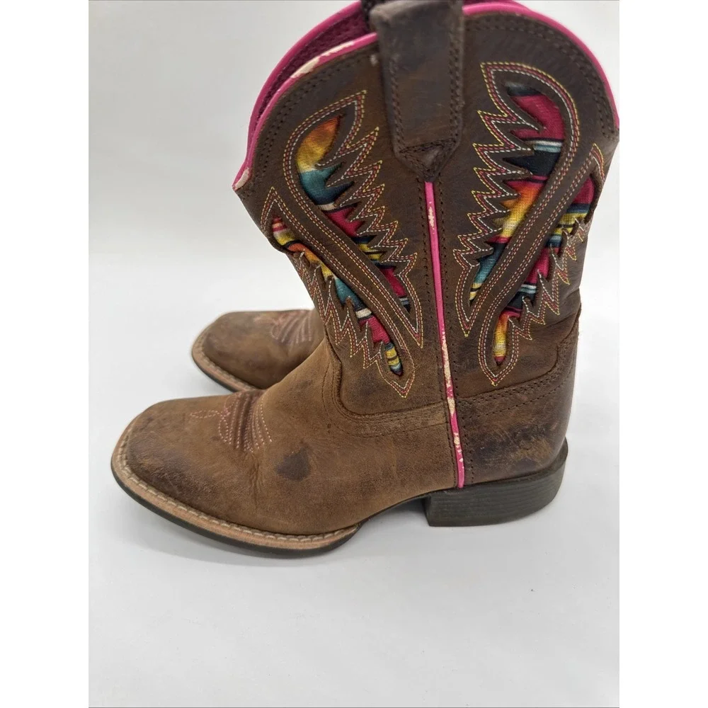 Ariat Kids Western Boot Distressed Brown Serape Youth Size 12